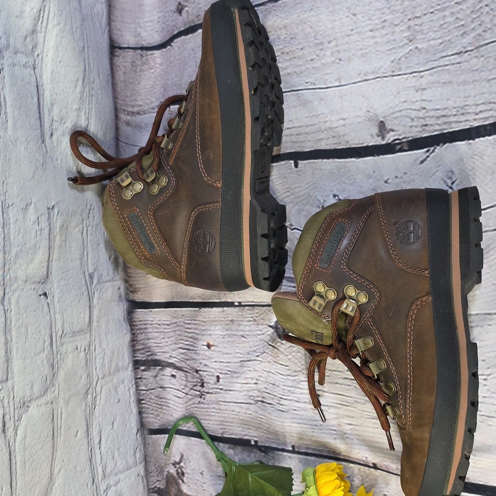 Timberland Euro Hiker Women's Boots Olive and Brown Sz 7 - Picture 8 of 13